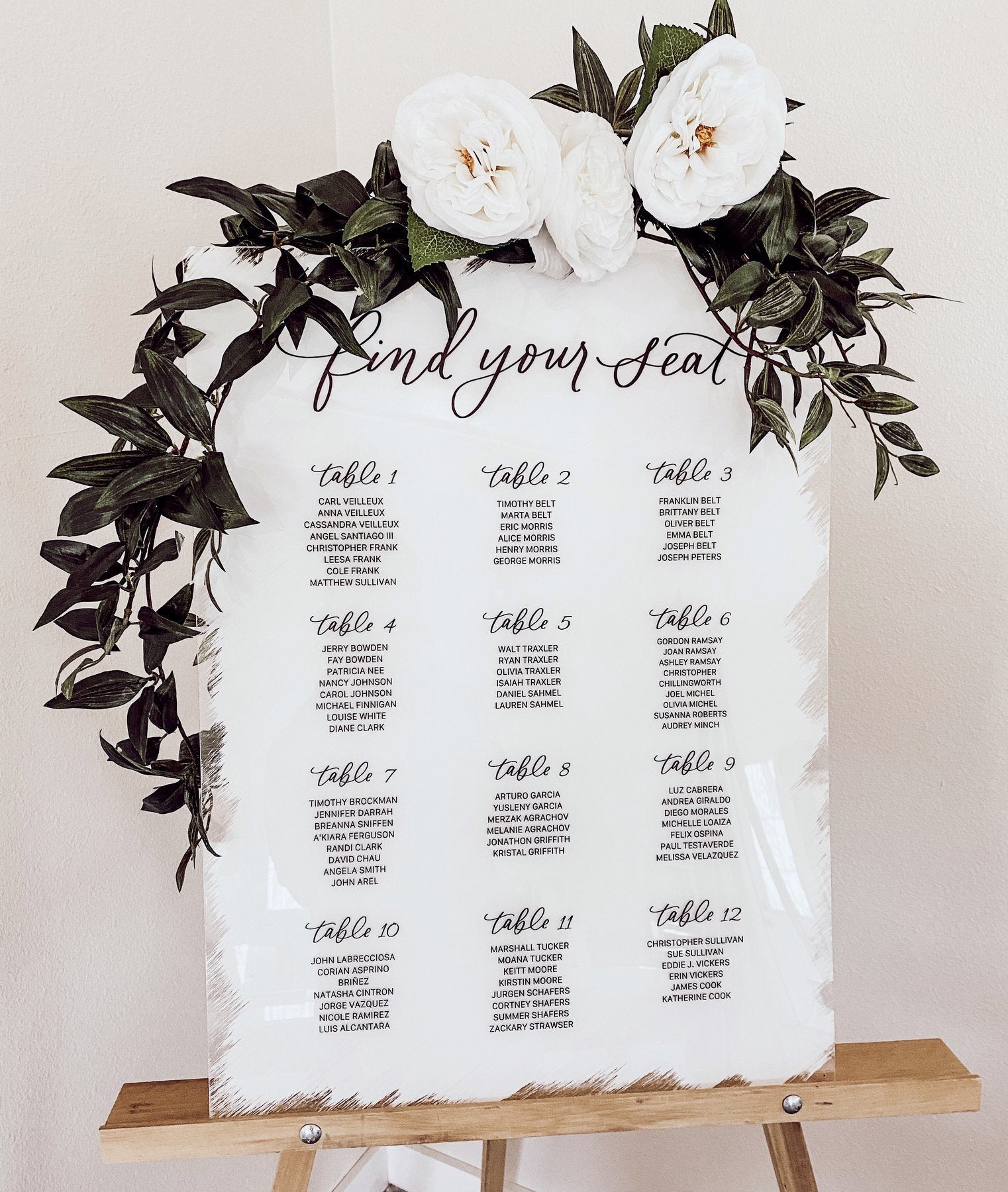 Printed Wedding Seating Chart - Printed Wedding Sign - Wedding Seating Chart sold - Custom Seating Chart Sign - Personalized Wedding Sign