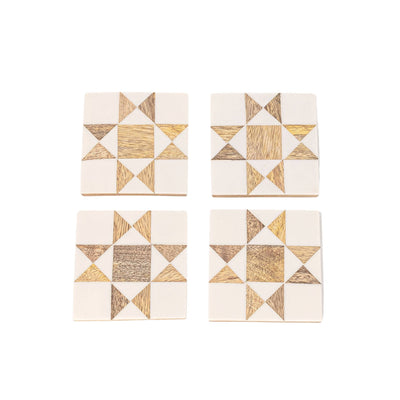 Wood Barn Quilt Coasters Wood Set - Mulberry Market Designs