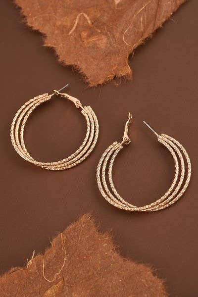 Triple Cut Hoop Earrings - Mulberry Market Designs