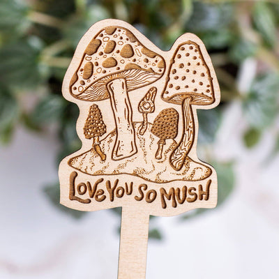 Mushroom Wooden Plant Stake - Mulberry Market Designs