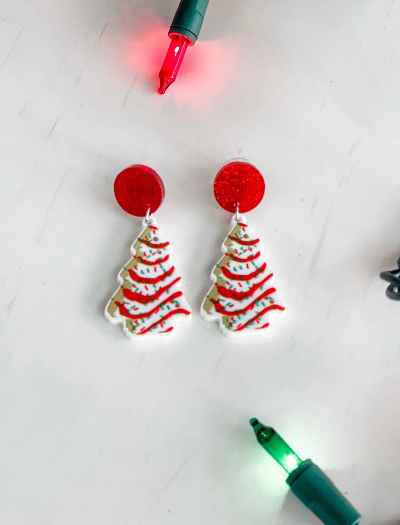 Christmas Tree Cake Earrings - Mulberry Market Designs