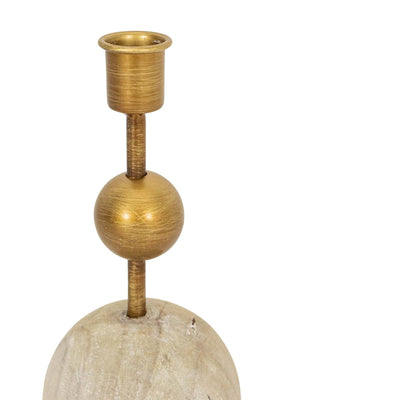 Brass Stacked Sphere Taper Candle Holder - Mulberry Market Designs