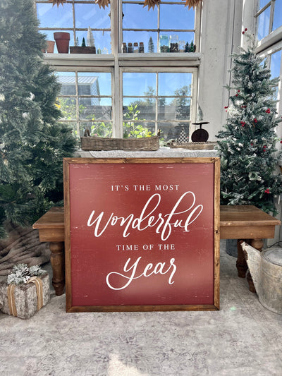 Its The Most Wonderful Time Of Year | Wood Framed Sign Christmas Sign