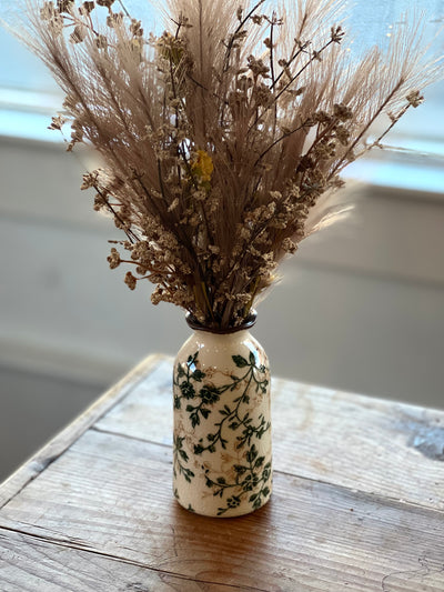 Handmade Green Vintage Crackled Ceramic Flower Vase