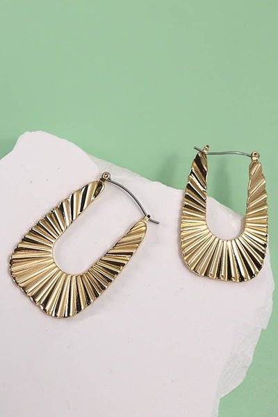 Gold Sunrays Hoop Earrings - Mulberry Market Designs