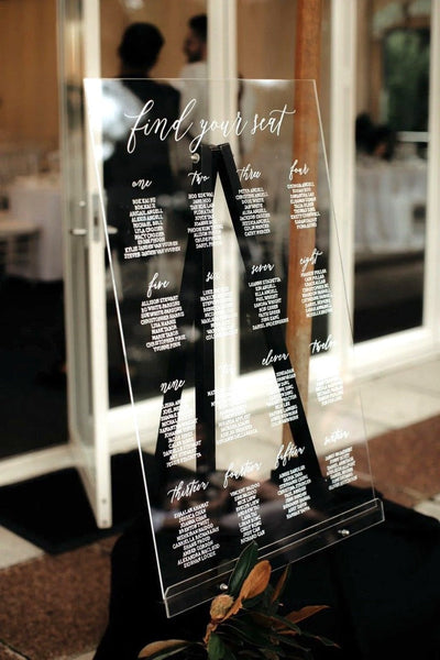 Acrylic Modern Wedding Seating Chart Sign