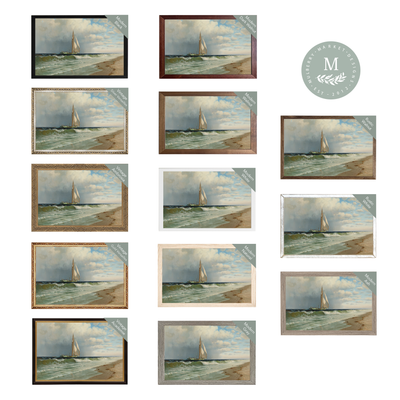 Vintage Sailboat on Coney Island Painting - Mulberry Market Designs