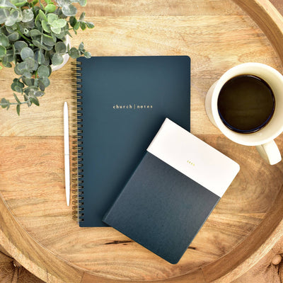 Navy Church Notes Notebook - Mulberry Market Designs