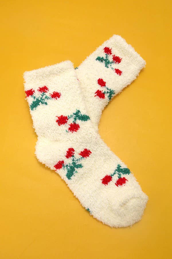 Fleece Plush Floral Socks - Mulberry Market Designs