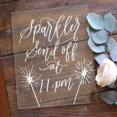 Acrylic Sparkler Send Off Acrylic Wedding Sign - Mulberry Market Designs