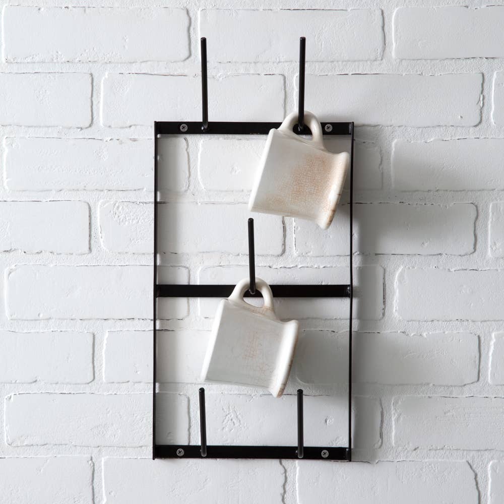 Metal Wall Mug Rack - Black - Mulberry Market Designs