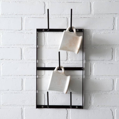 Metal Wall Mug Rack - Black - Mulberry Market Designs