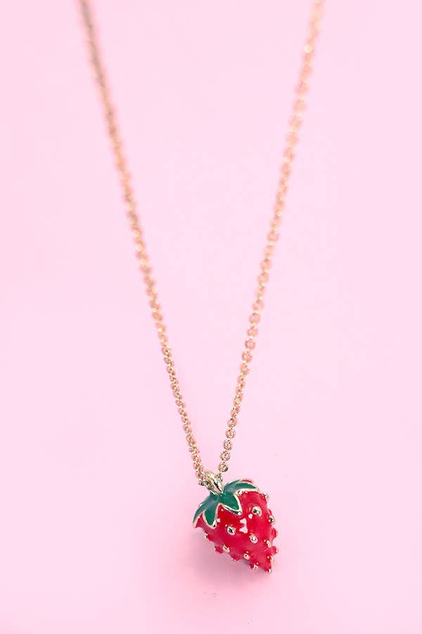 Strawberry Pendant Necklace - Mulberry Market Designs