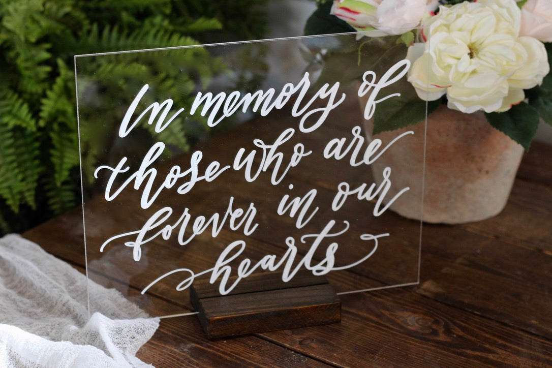 Acrylic In Loving Memory Sign | Family Memorial Wedding Sign - Mulberry Market Designs