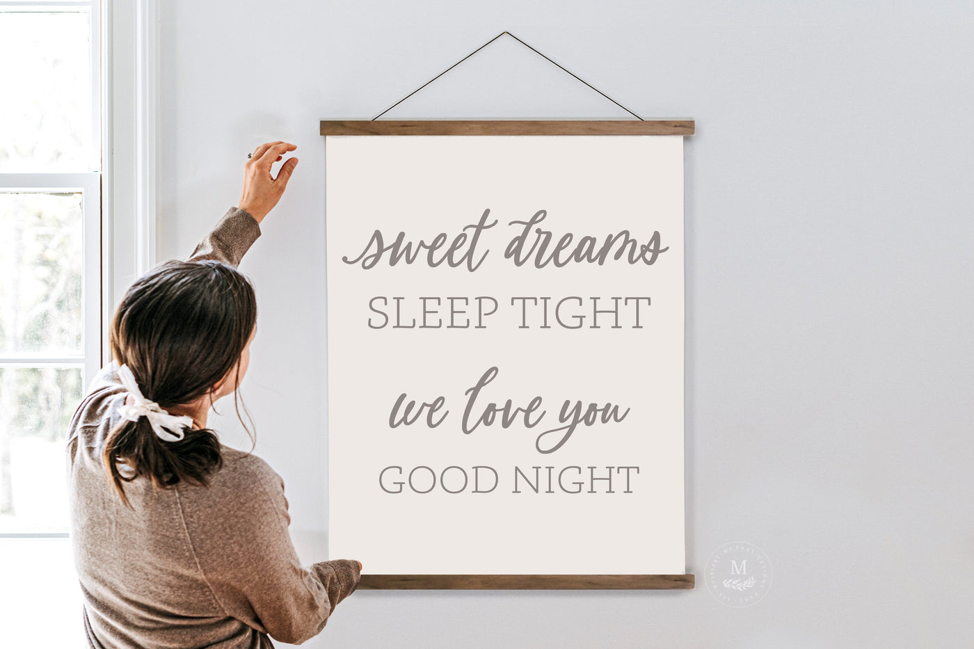 Sweet Dreams Sleep Tight Nursery Tapestry Canvas Wall Decor - Mulberry Market Designs