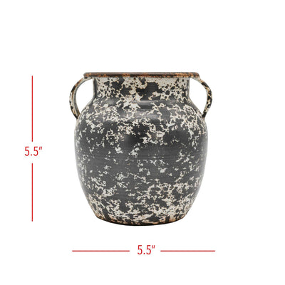 Antique Speckle Metal Vase