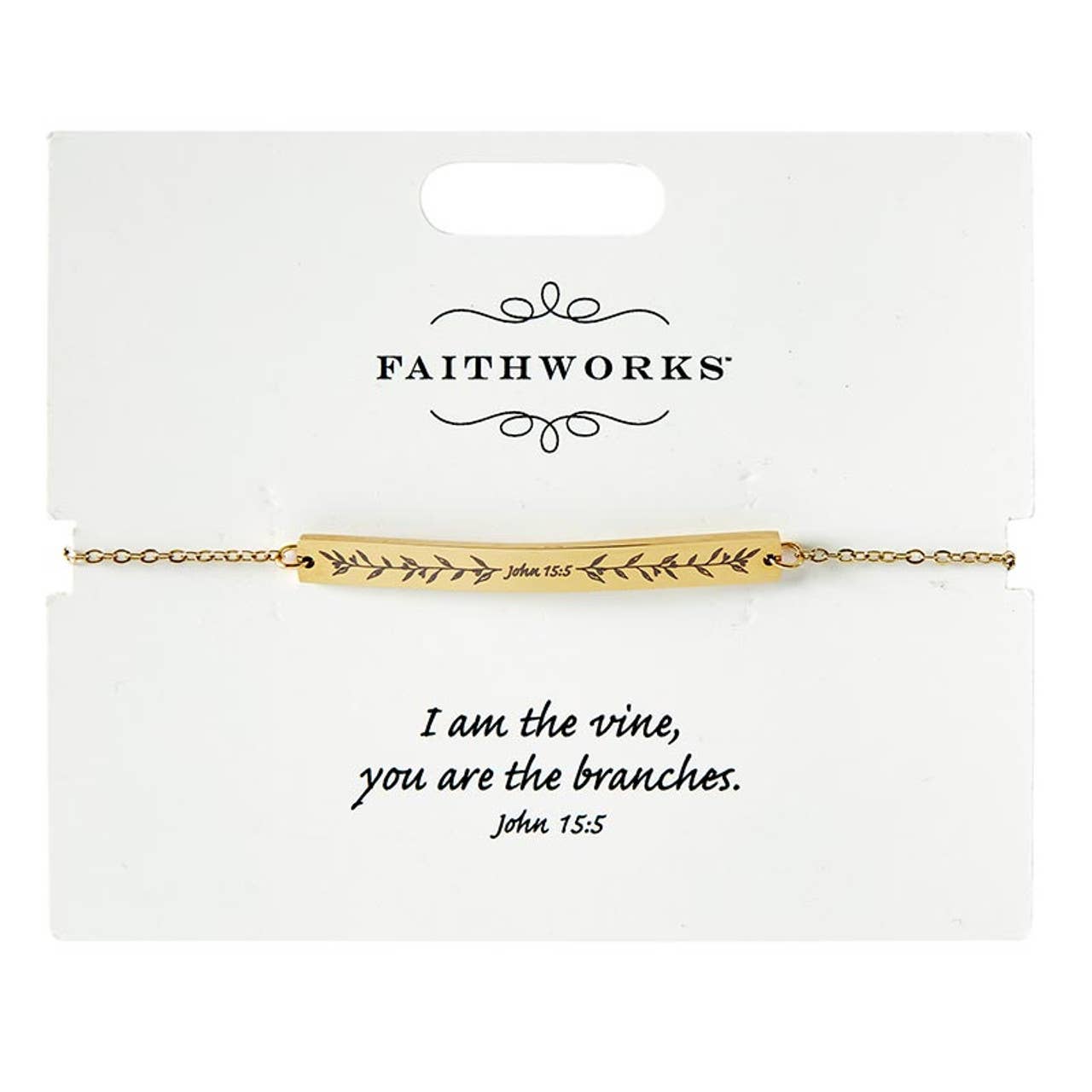 Bar Bracelet - Jesus is the Vine - Gold - Mulberry Market Designs