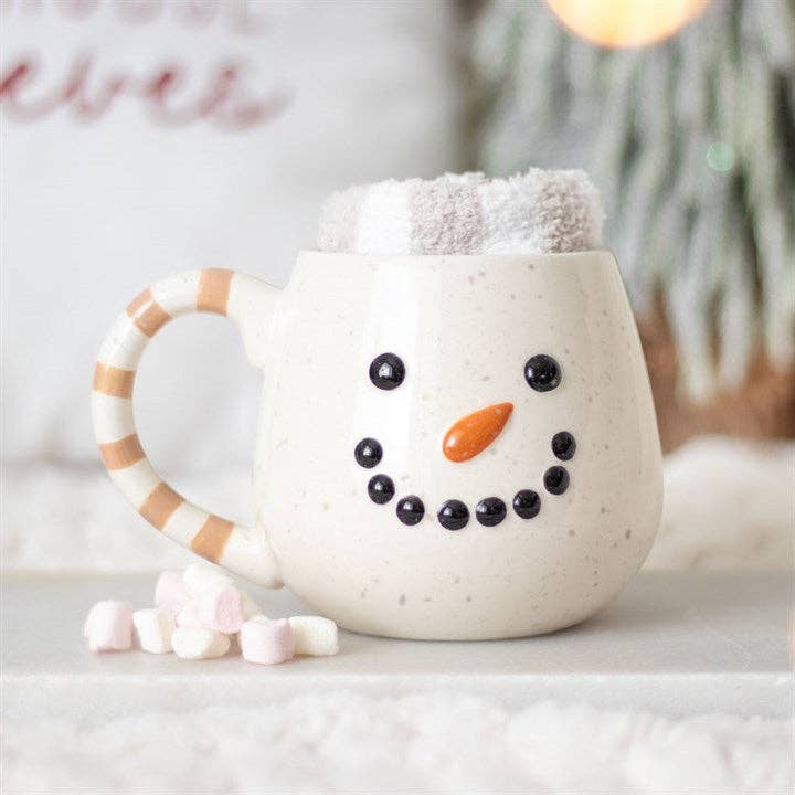 Snowman Christmas Mug and Socks Gift Set