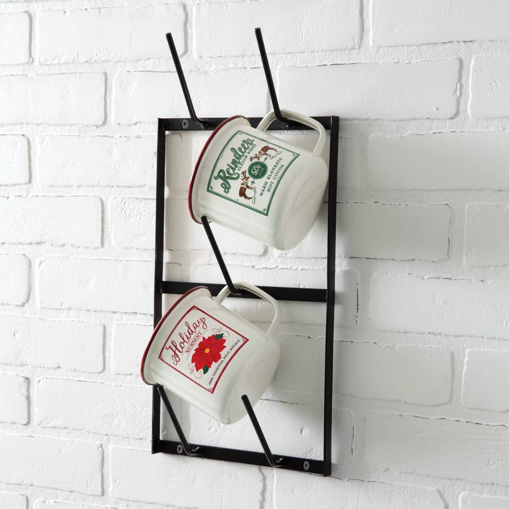 Metal Wall Mug Rack - Black - Mulberry Market Designs