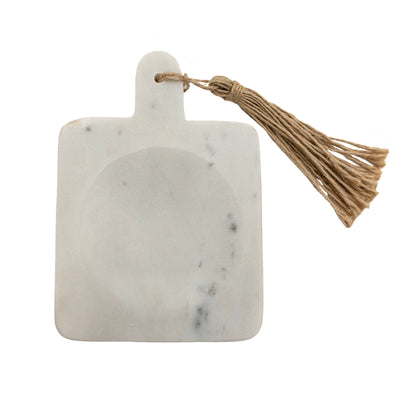 White Marble & Jute Spoon Rest - Mulberry Market Designs