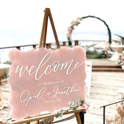 Brushed Acrylic Wedding Welcome Sign