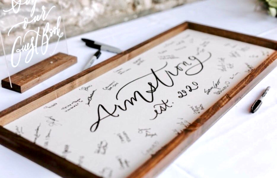 Personalized Guest Book Family Name Sign - Mulberry Market Designs