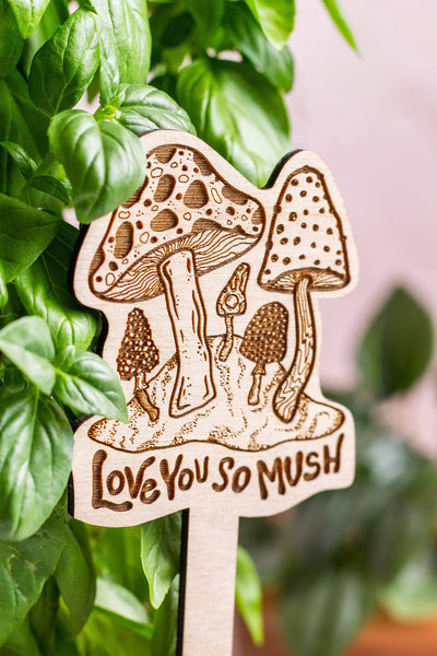 Mushroom Wooden Plant Stake - Mulberry Market Designs