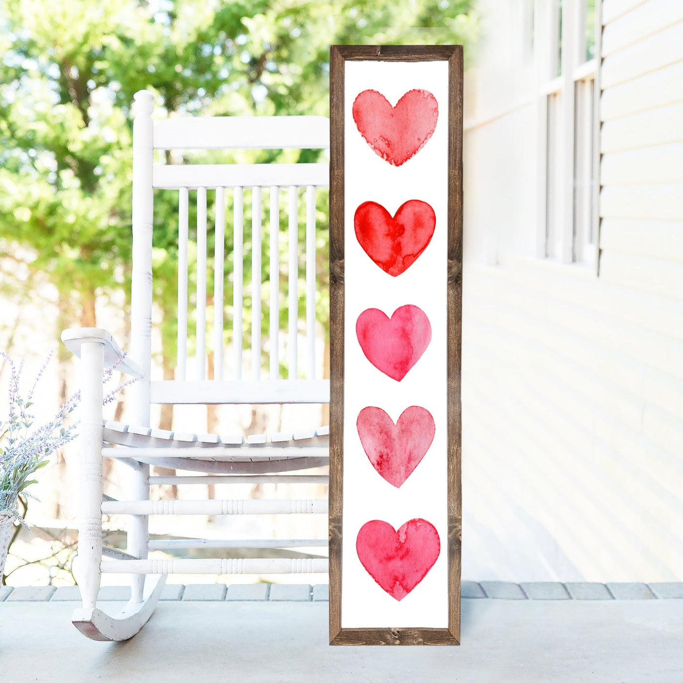 Hearts Valentines Day Wood Framed Porch Sign - Mulberry Market Designs