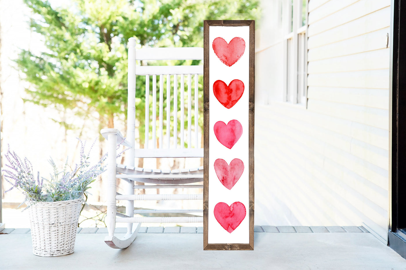 Hearts Valentines Day Wood Framed Porch Sign - Mulberry Market Designs