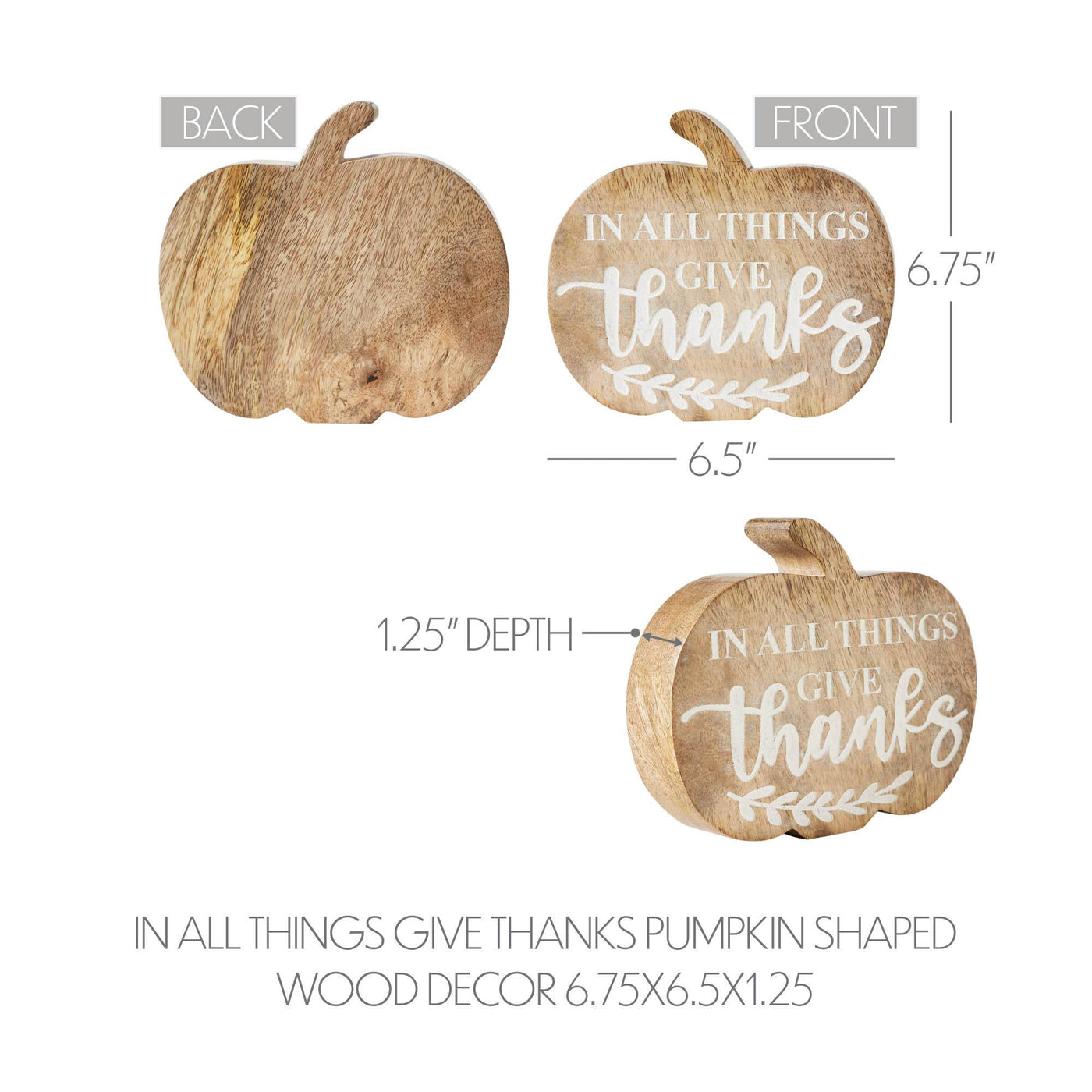 In All Things Give Thanks Pumpkin Shelf Sitter - Mulberry Market Designs