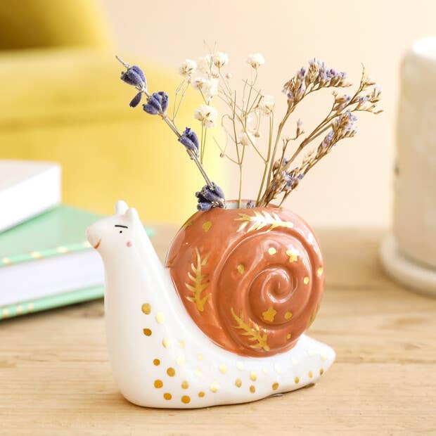 Tiny Snail Ceramic Bud Vase - Mulberry Market Designs