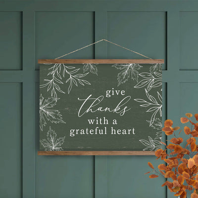 Give Thanks Hanging Canvas Wall Art