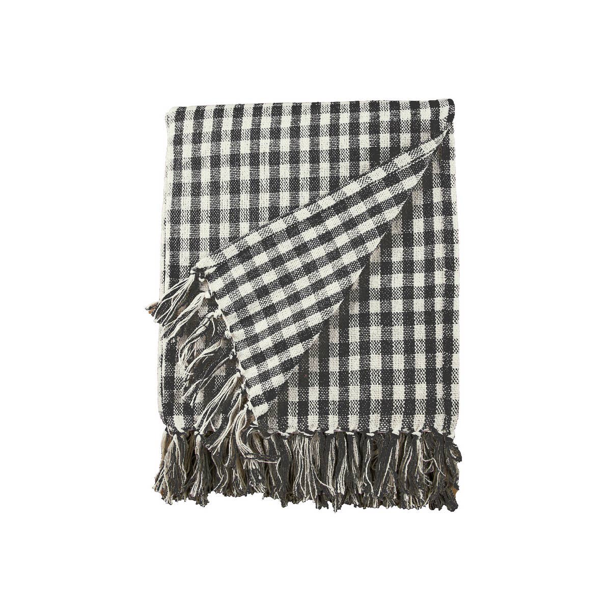 Black and White Gingham Check Throw Blanket - Mulberry Market Designs