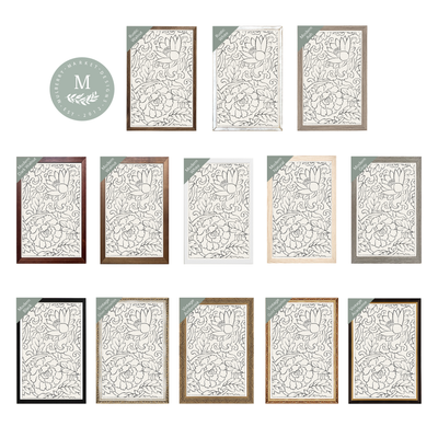 Floral Line Art Modern Wall Art - Mulberry Market Designs