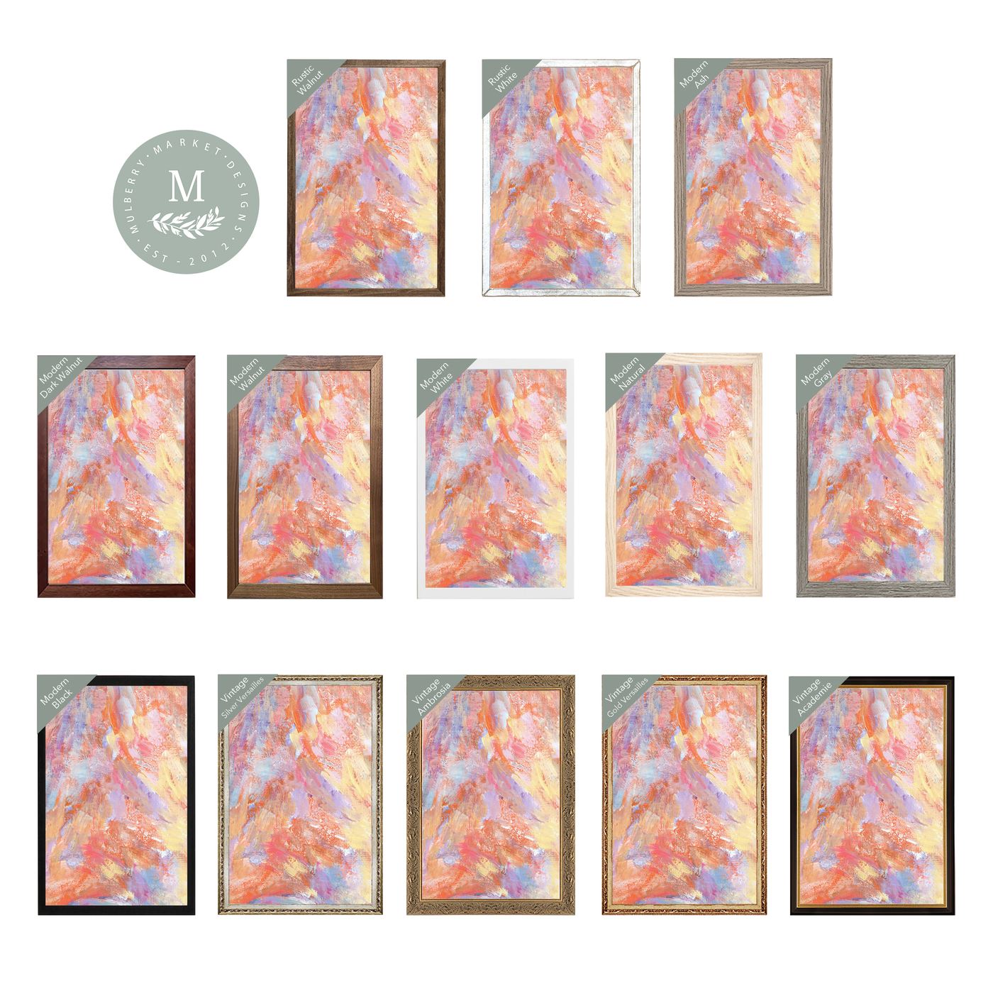 Pastel Abstract Modern Wall Art - Mulberry Market Designs