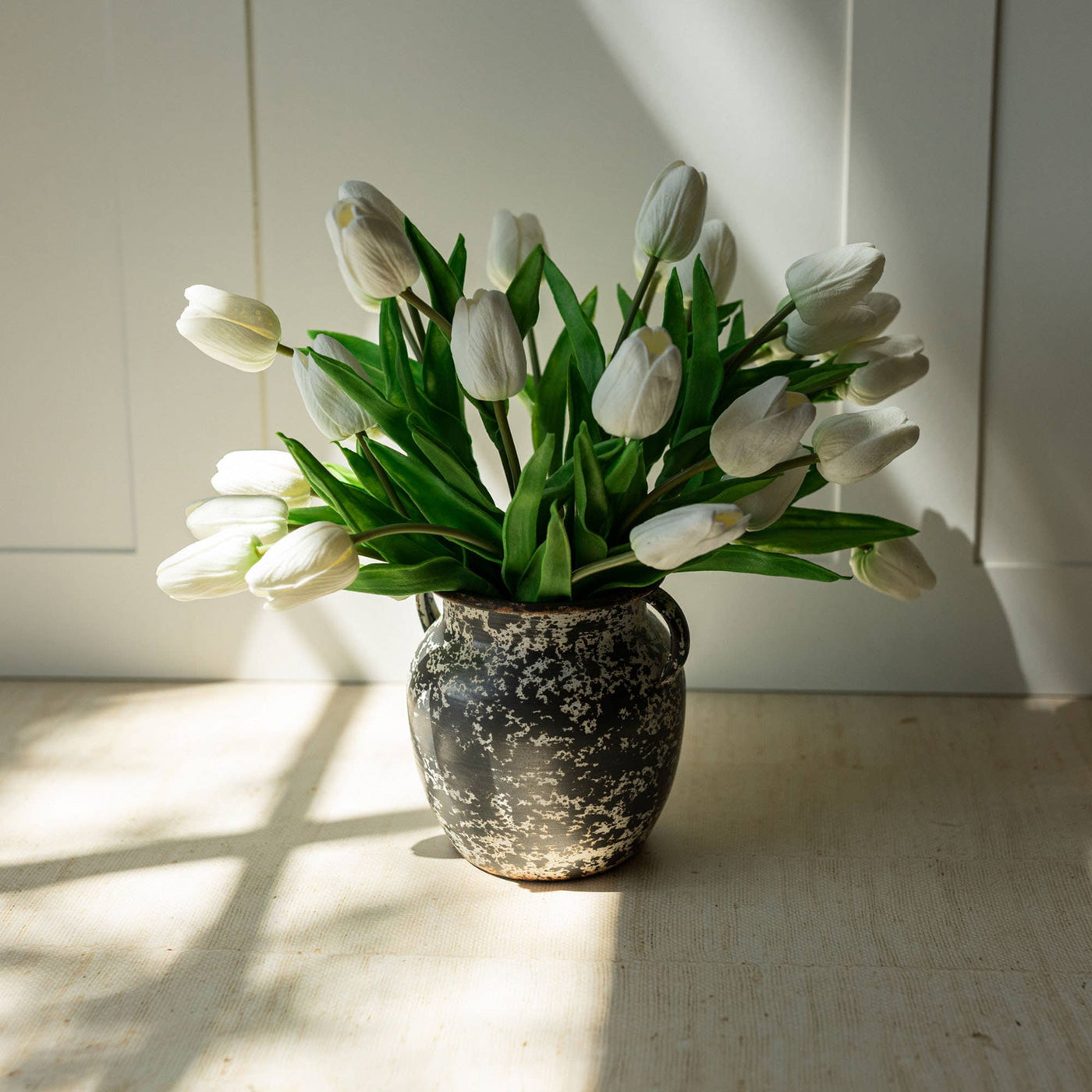 Antique Speckle Metal Vase