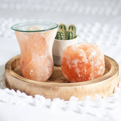 Pink Himalayan Salt Candle Holder - Mulberry Market Designs