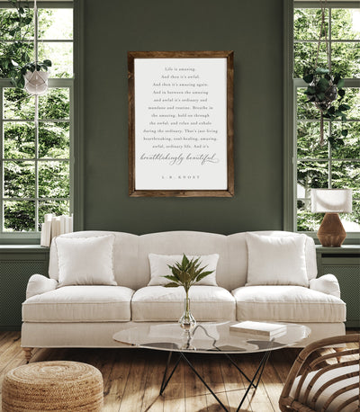 Life Is Amazing | Living Room Wood Framed Sign - Mulberry Market Designs