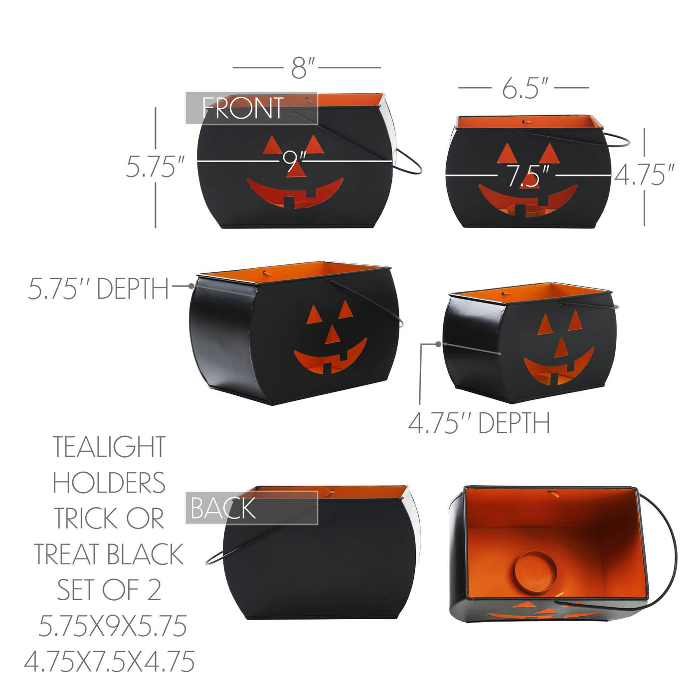 Metal Trick Or Treat Lanterns Set of Two - Mulberry Market Designs