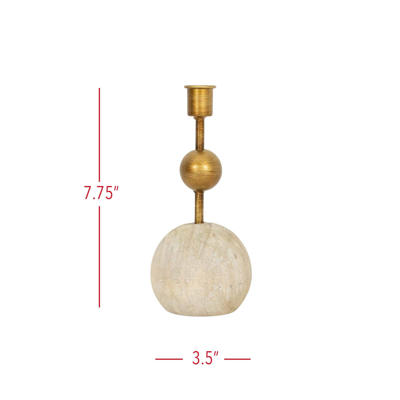 Brass Stacked Sphere Taper Candle Holder - Mulberry Market Designs