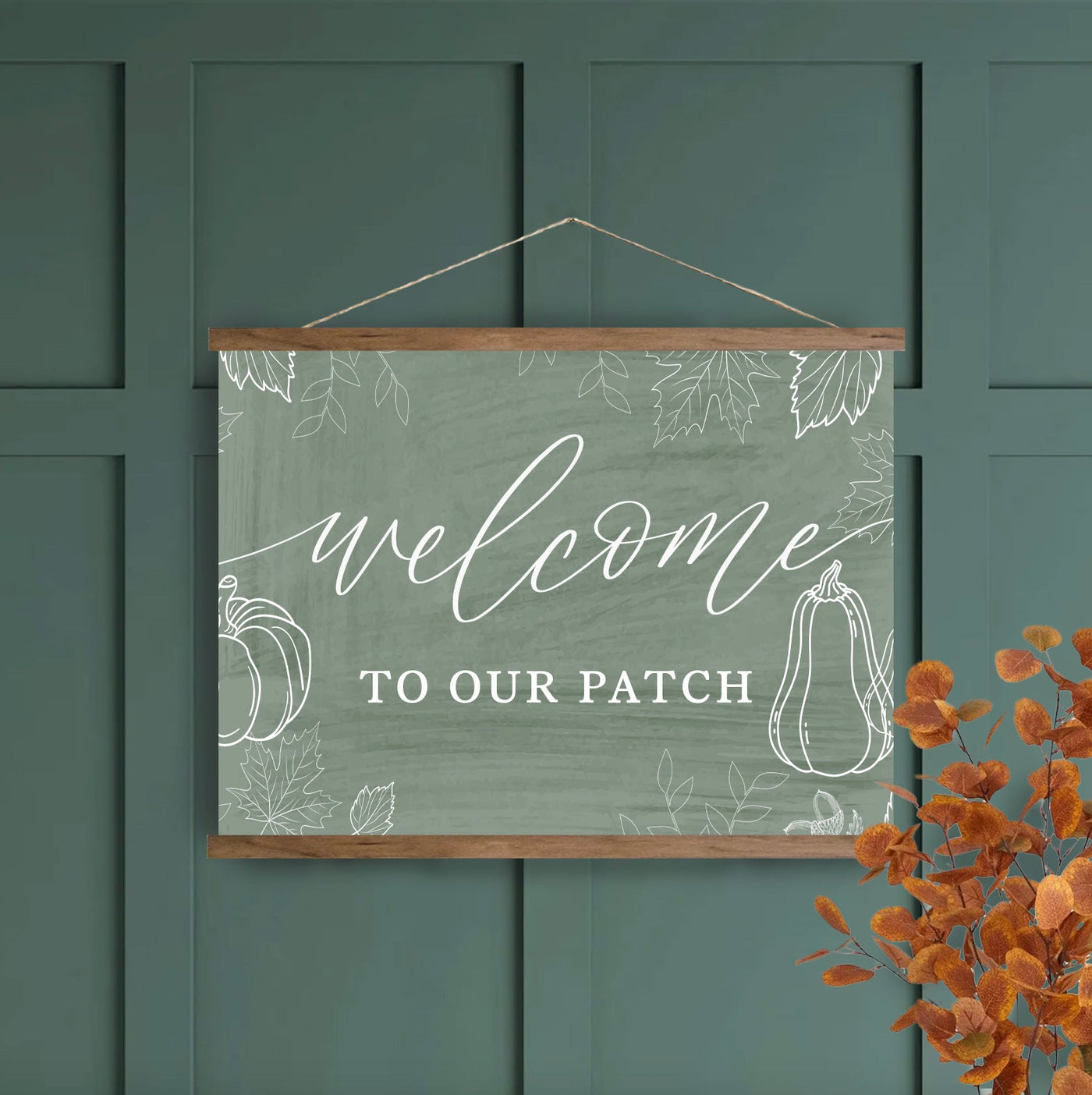 Welcome To Our Patch Fall Hanging Canvas Wall Art