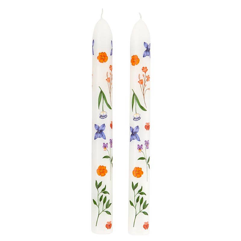 Floral Taper Candle Set