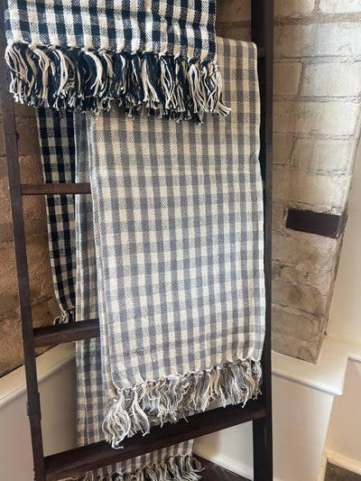 Gray Gingham Check Throw Blanket - Mulberry Market Designs