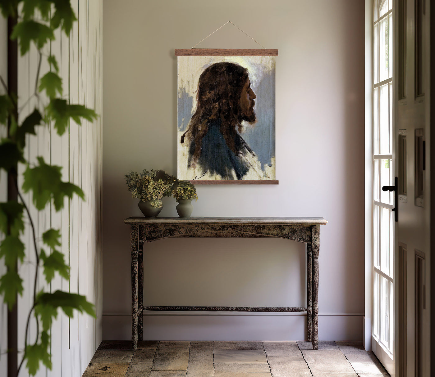 Portrait of Jesus Canvas Wall Art - Mulberry Market Designs