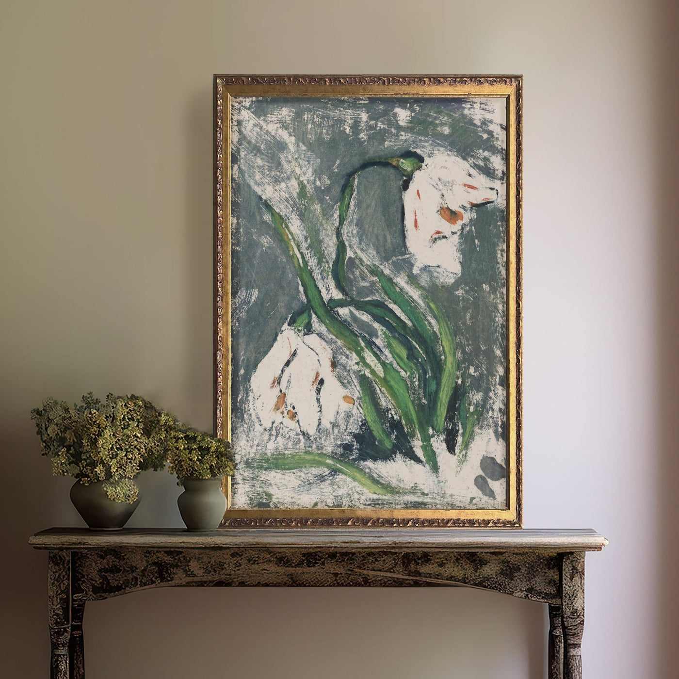 Vintage Art Tulips Abstract Painting - Mulberry Market Designs