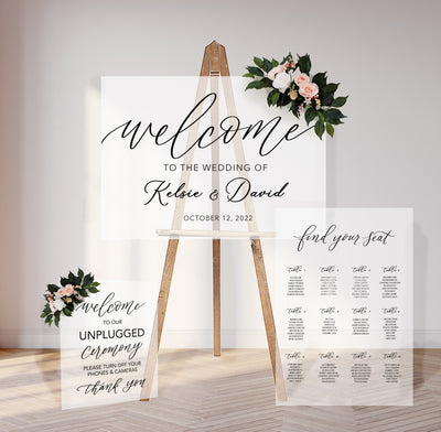 Acrylic Wedding Sign Package - Bundle A | Wedding Decor - Mulberry Market Designs