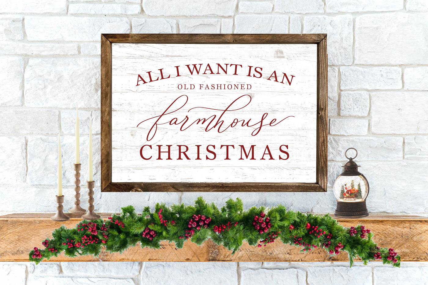 All I Want Is An Old Fashioned Farmhouse Christmas Sign - Mulberry Market Designs