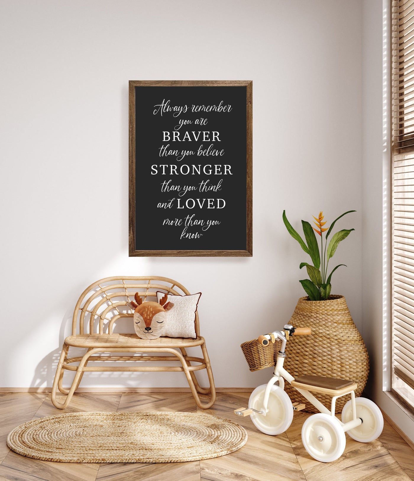 Always Remember You Are Braver Stronger Nursery Wall Art - Mulberry Market Designs