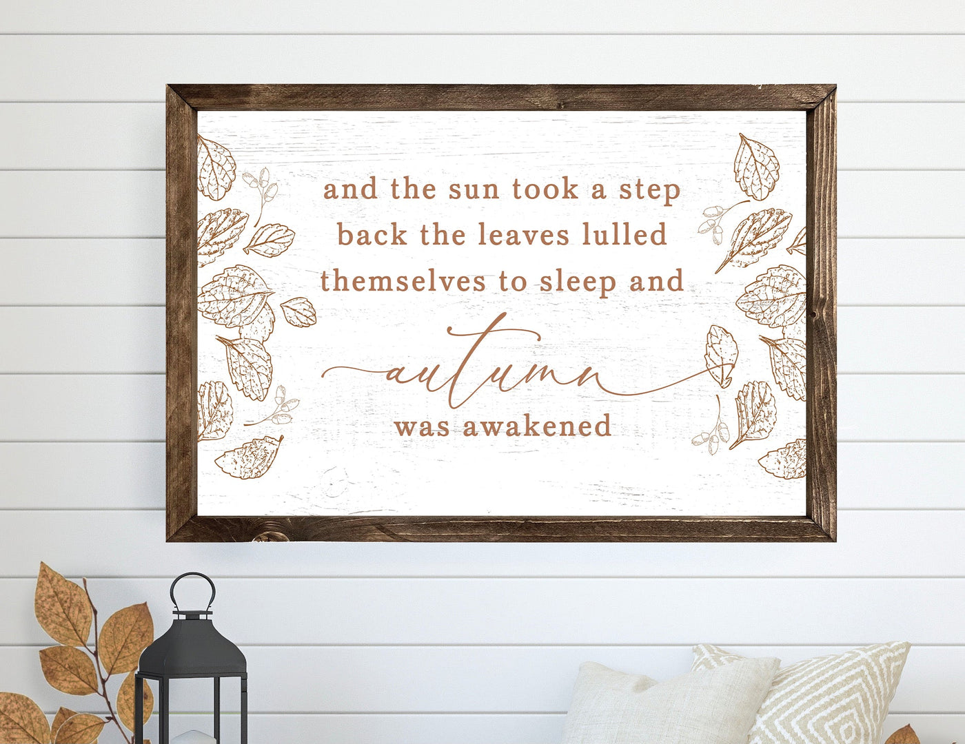 Autumn Was Awakened Fall Wood Framed Sign - Mulberry Market Designs