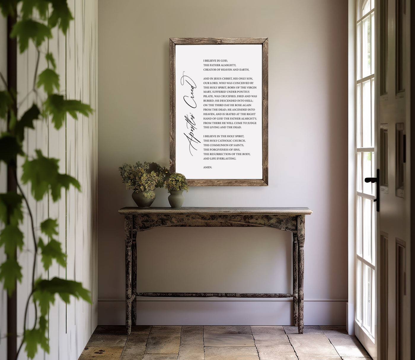 Apostles Creed Scripture Wall Art - Mulberry Market Designs